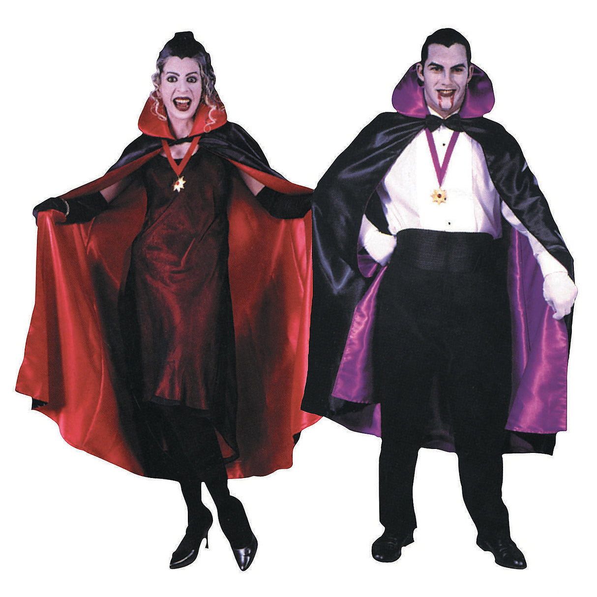 Reversible Black And Red Cape for Halloween Dress Up and Costume Accessory