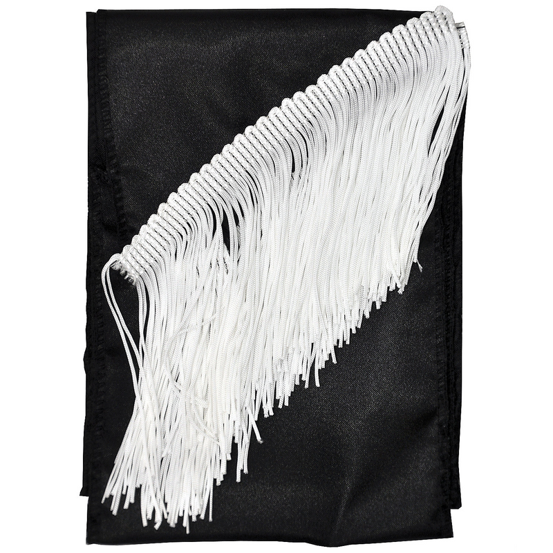 Satin Sash Fringed Black for Historical Reenactments Costume Themed Events and DIY Costumes