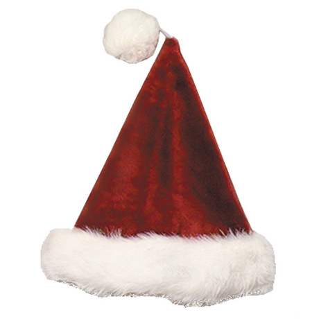Santa Hat Velvt Plush Burgundy