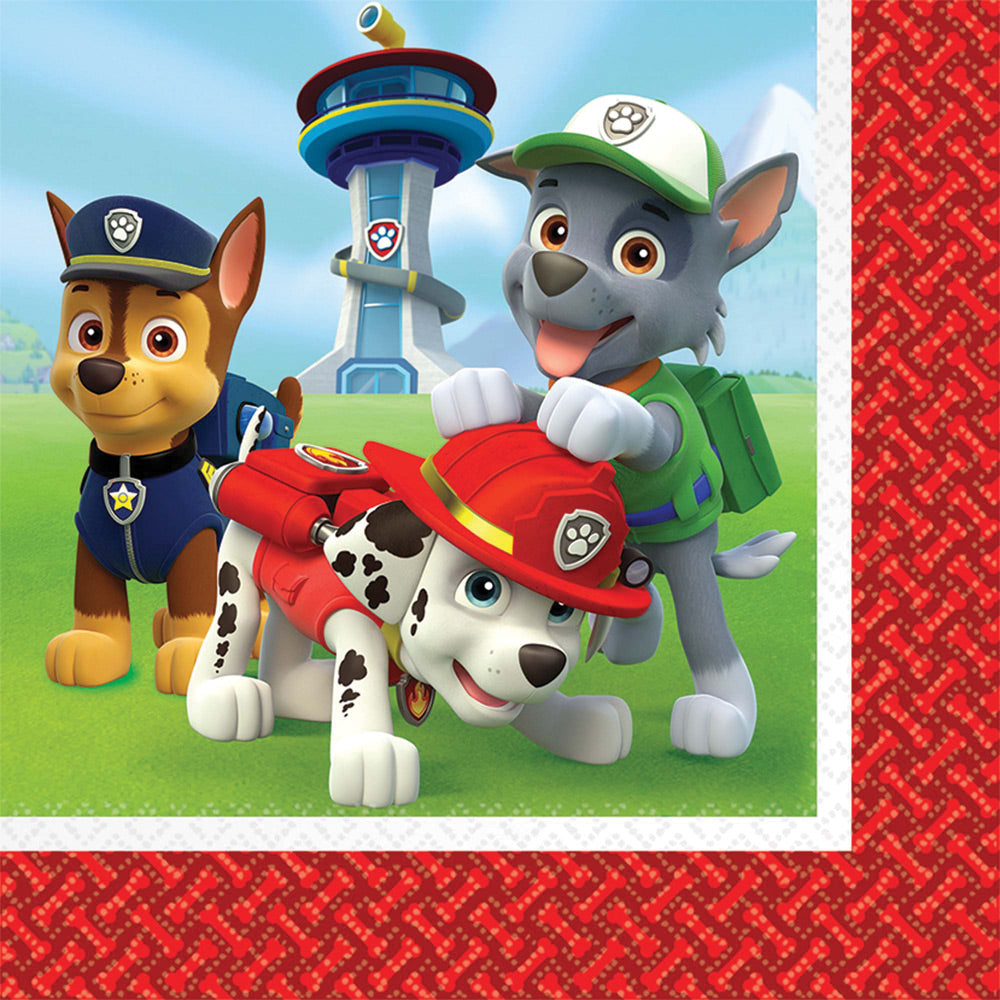 Paw Patrol Themed Lunch Napkins for Children's Parties Birthdays and Celebrations