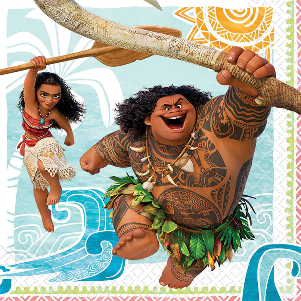 Disney Moana 1st Lunch Napkins for Birthday Parties Beach Bashes and Themed Celebrations