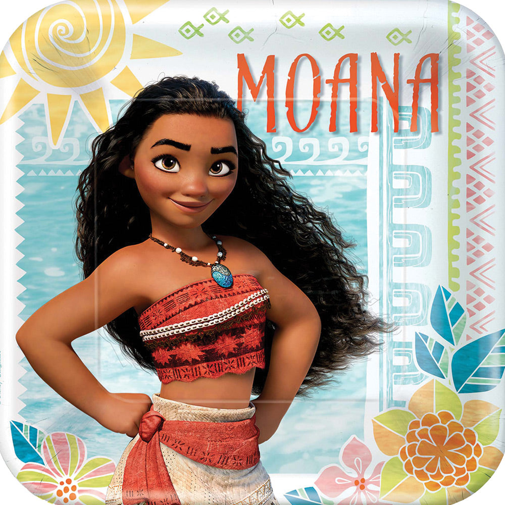 MOANA 1ST Square Plate for Birthday Parties and Themed Celebrations