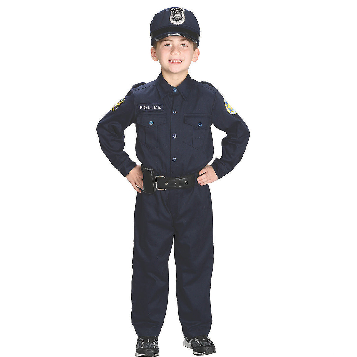 Creative Police Officer Costume and Accessory Kit for Kids Halloween School Events and Playtime