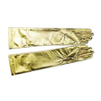 Elbow Length Gold Metallic Stretch Nylon Gloves