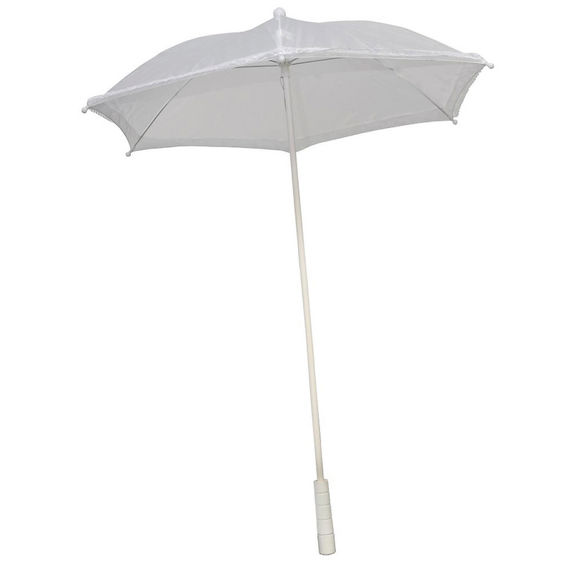 Elegant Nylon Ruffle White Parasol for Vintage Theme Parties and Outdoor Events