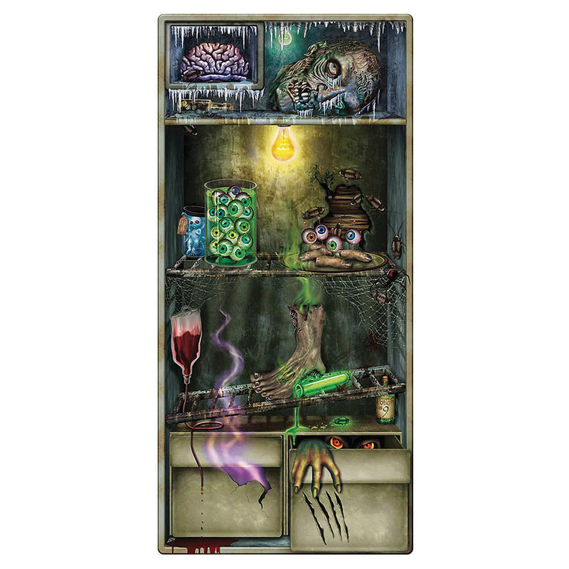 Gruesome Refrigerator Door Cover for Halloween Parties Scary Decorations and Spooky Events