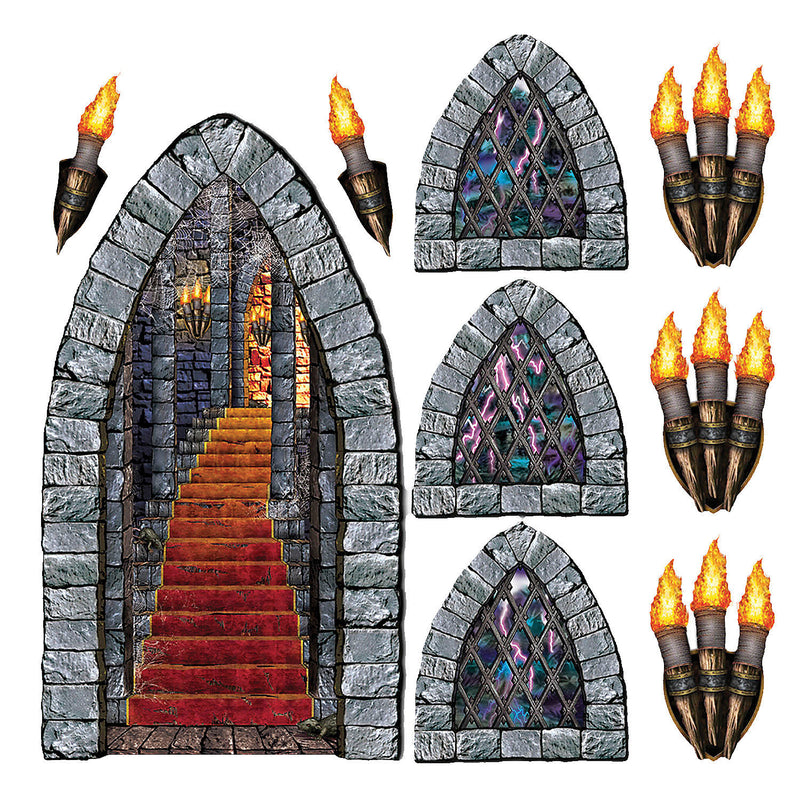 Decorative Stairway Wall Props for Halloween Events and Themed Parties
