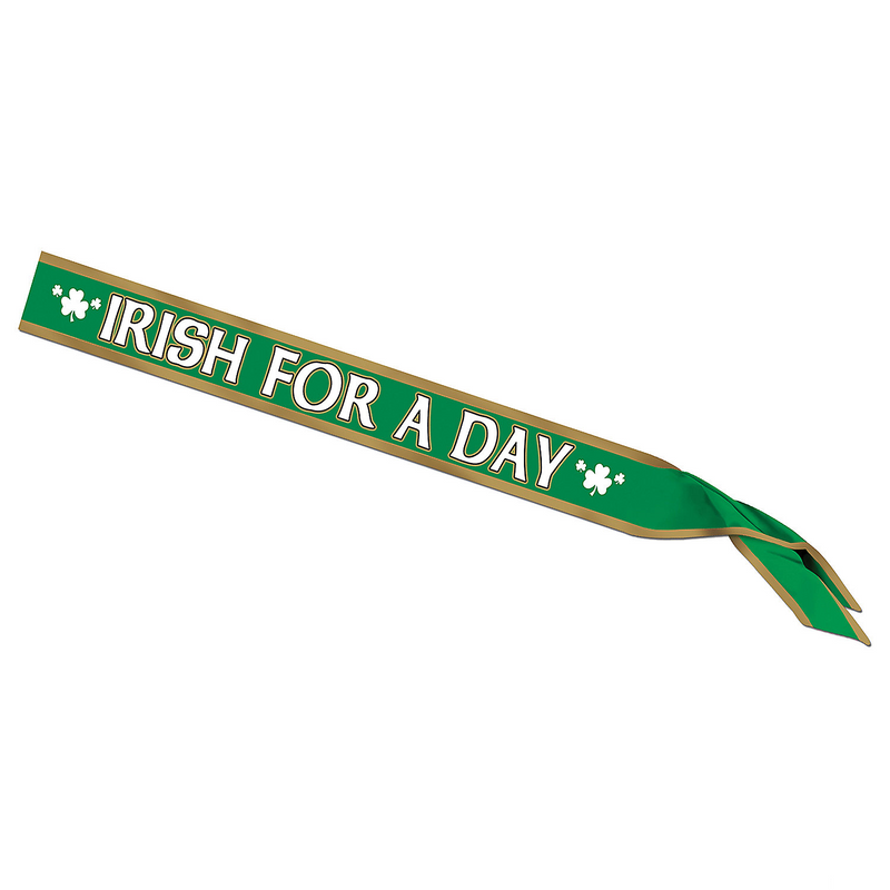 Celebrate St. Patrick's Day with Irish For A Day Sash for Festivities and Parades