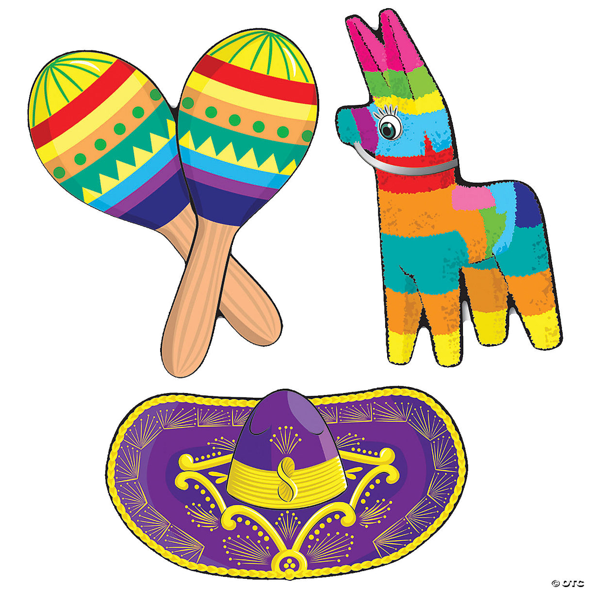 Colorful Fiesta Cutouts for Cinco de Mayo Parties and Festive Decorations