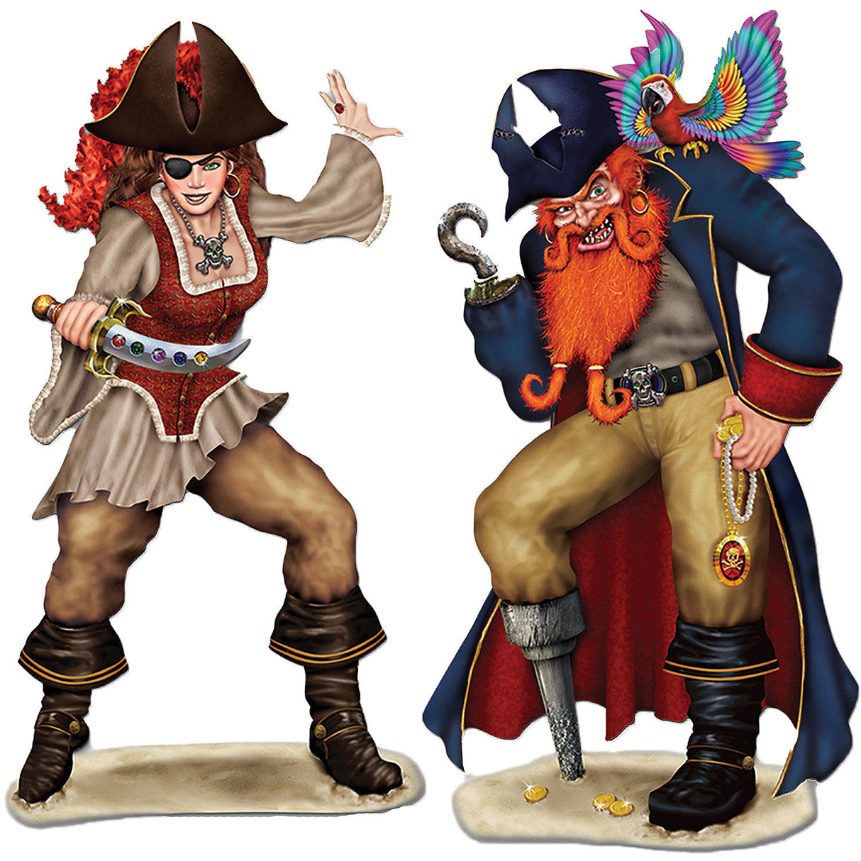 Insta-Theme Bonny Blade and Calico Jack Props for Halloween Parties and Pirate Themed Events