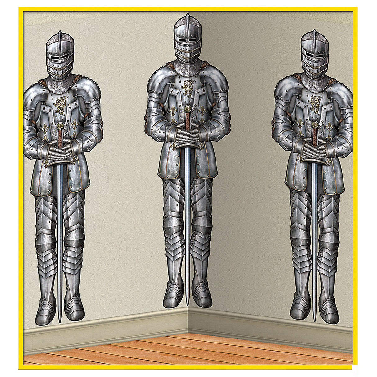 Decorative Wall of Knights Backdrop for Medieval Theme Parties and Events