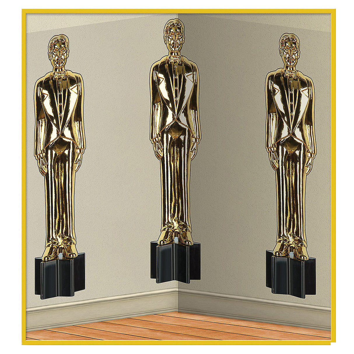 Premium Awards Night Male Statuette Backdrop for Hollywood Themed Events and Celebrations