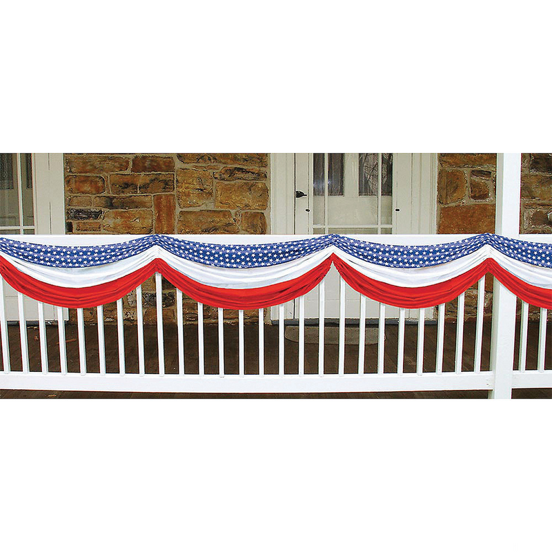 Adjustable Stars Stripes Fabric Bunting for July 4th Events Homecomings and Celebrations