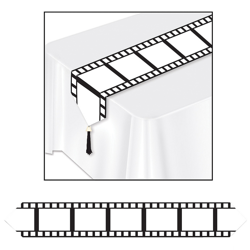 RADYAN Filmstrip Print Table Runner Decoration for Movie Night Parties product image showing the product clearly