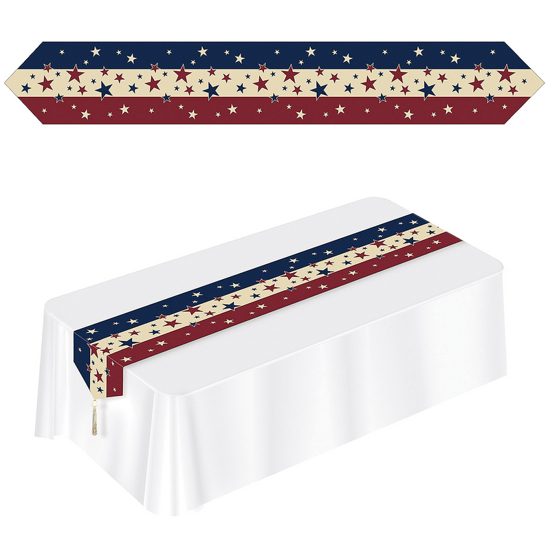 Americana red white and blue patriotic table runner