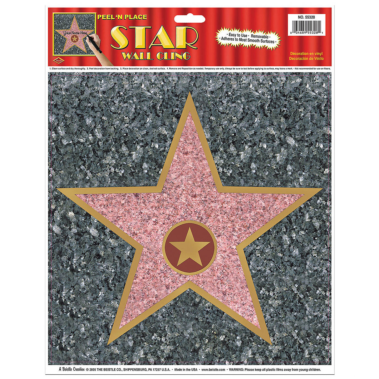 Fun Star Peel N Place Decoration for Birthday Parties and Awards Celebrations