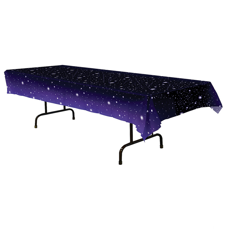 RADYAN Space Themed Table Cover Decoration for Starry Night Party Decor, front view of the product