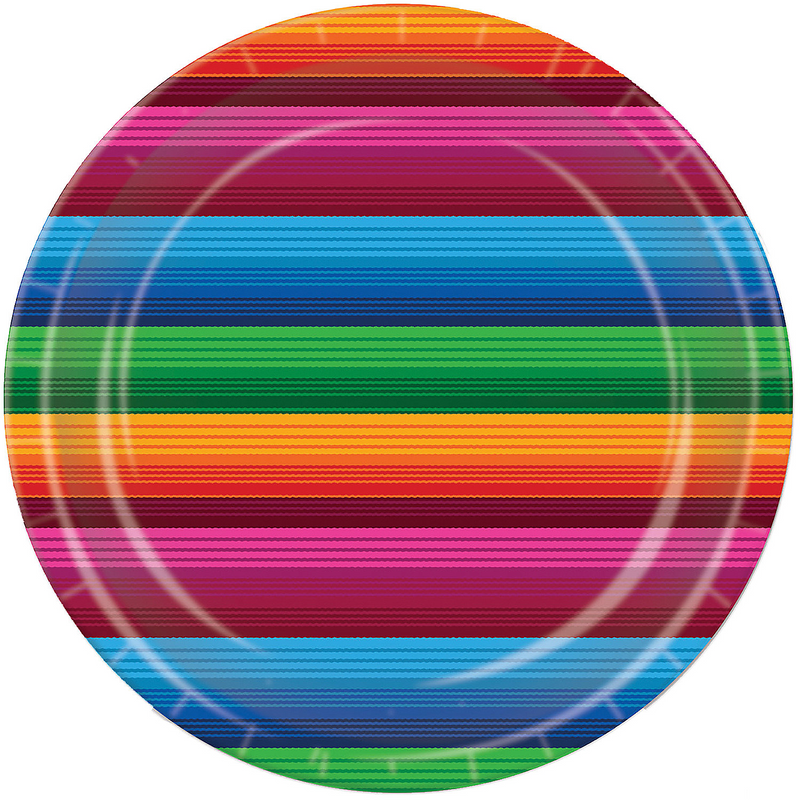 Colorful Fiesta Plates for Parties Birthdays and Celebrations with 9 Inch Size