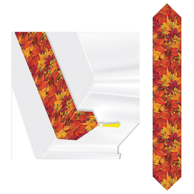 RADYAN Printed Fall Leaf Table Runner Decoration for Autumn Parties product image showing the product design and details