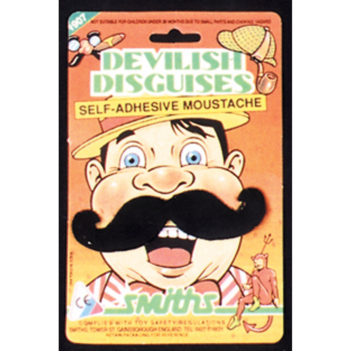 Classic Stick-On Mustache Handlebar for Costumes Parties and Themed Events