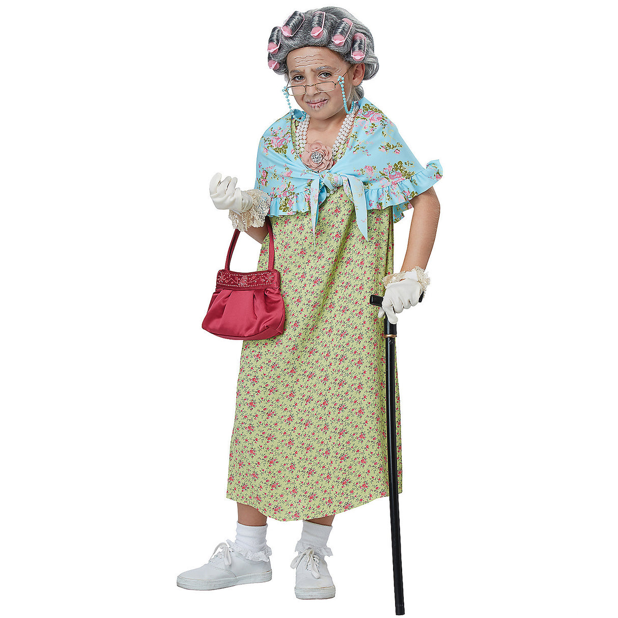 Creative Old Lady Costume Kit for Kids Perfect for Halloween and Character Dress-Up Events