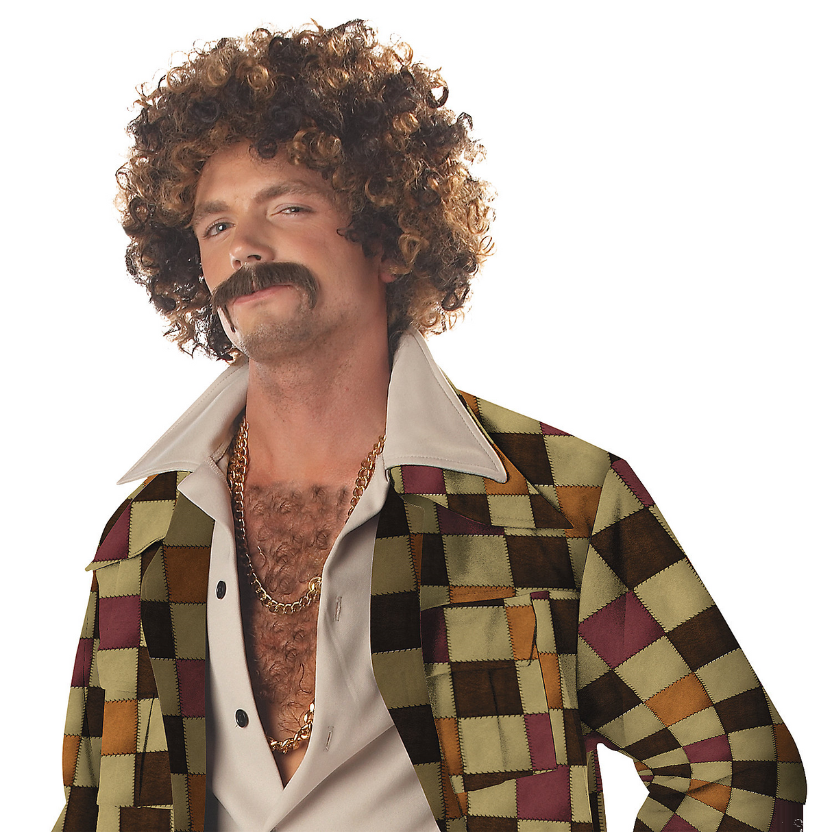 Disco Wig and Mustache