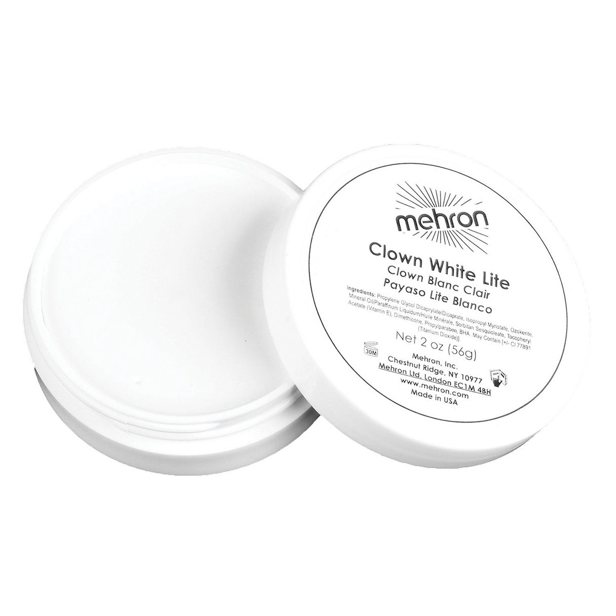 Mehron Clown White Lite Makeup for Stage Performers Mimes and Halloween Costumes