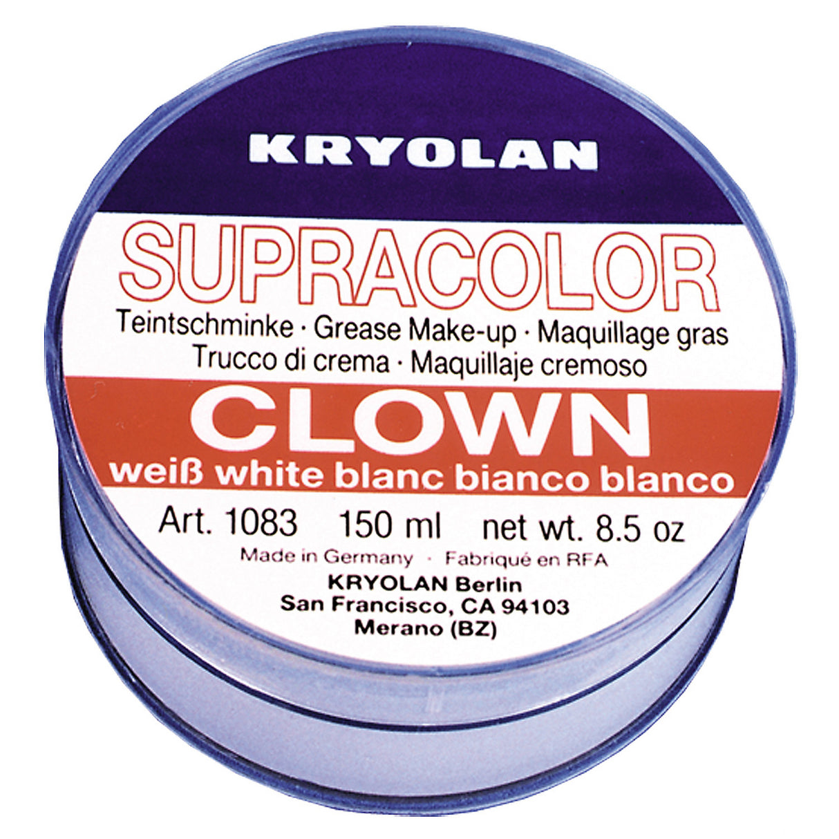 Professional White Clown Makeup for Theatrical Performances and Costume Events