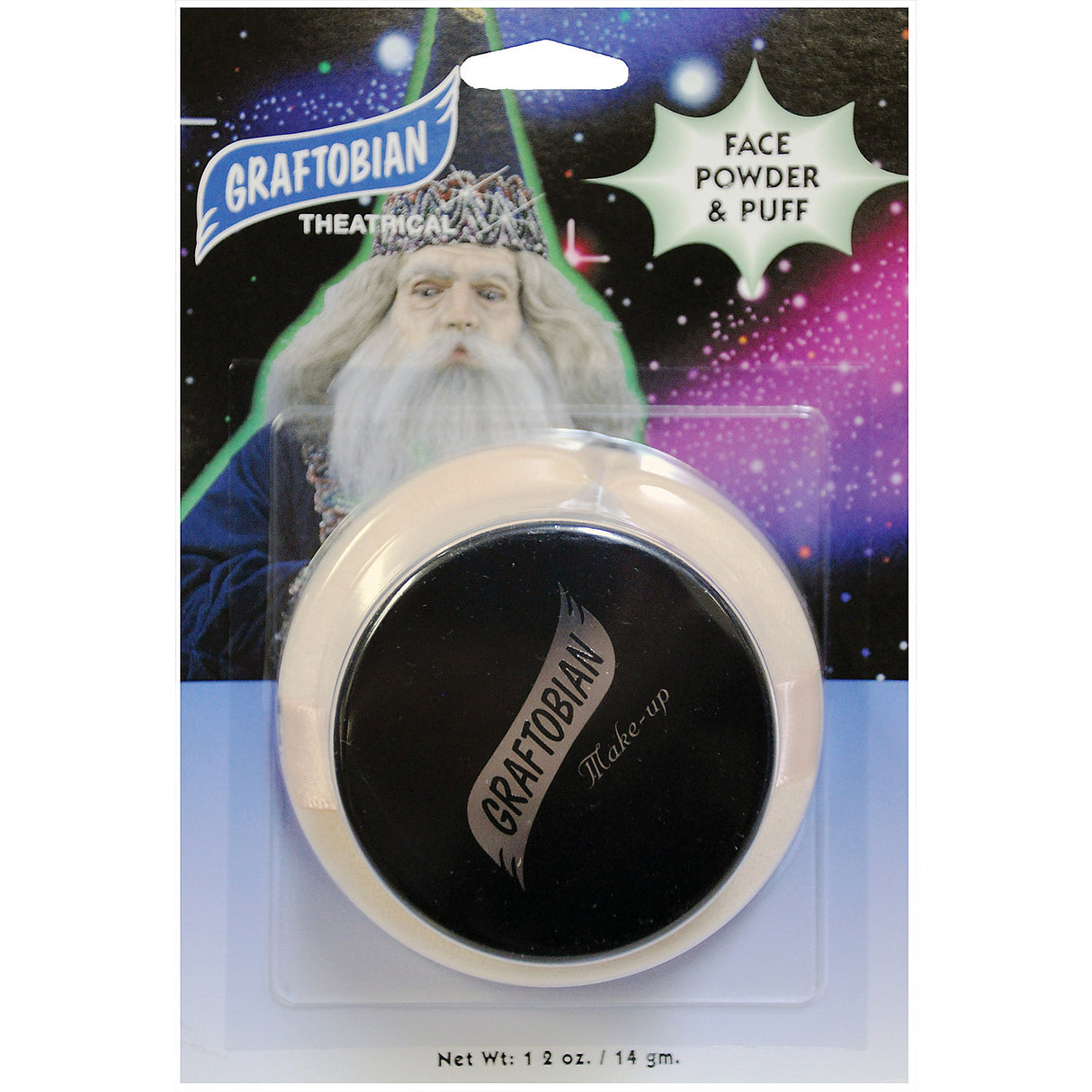 Essential White Face Powder and Puff for Clown Makeup Halloween and Costume Transformations