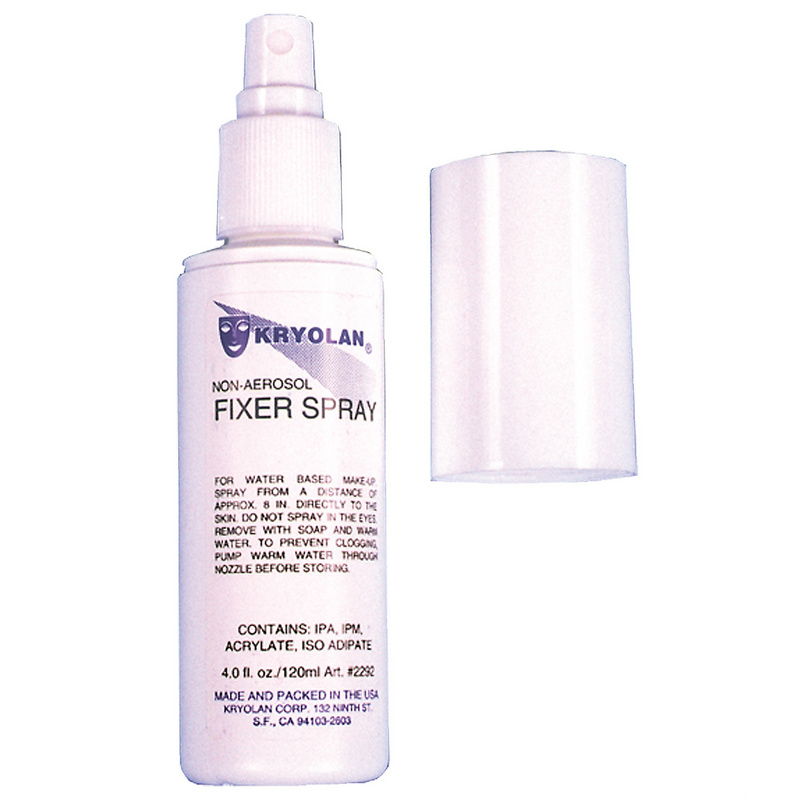 Makeup fixative sealer spray for Halloween and theatrical makeup