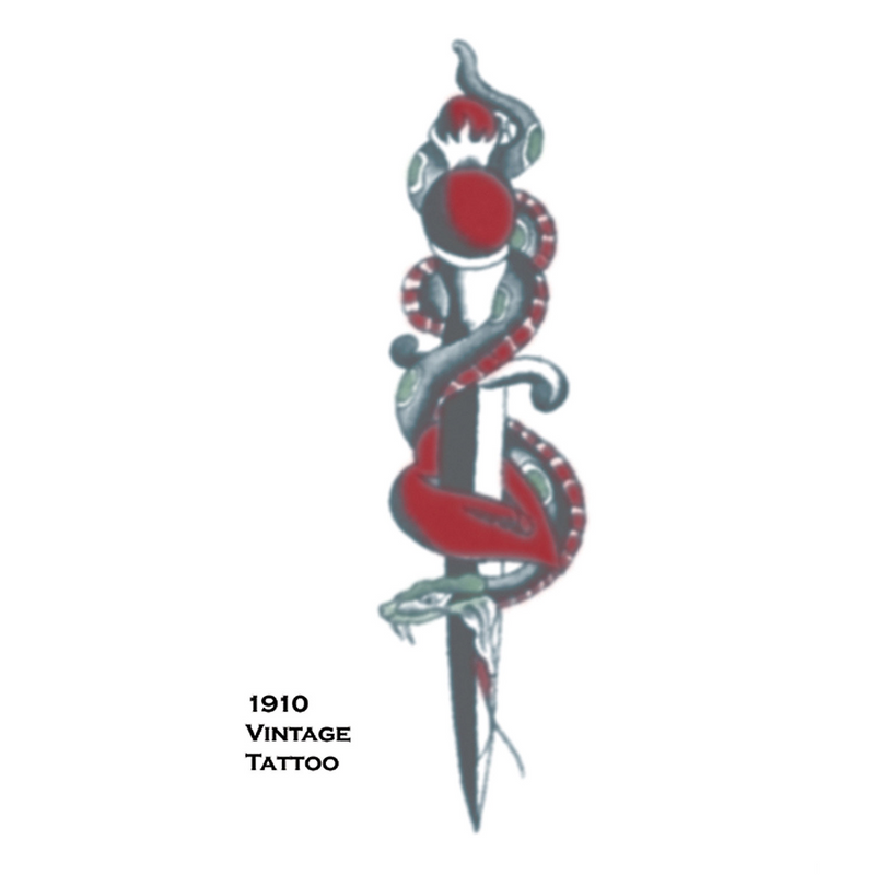Tattoo Vintage Snake With Dagger