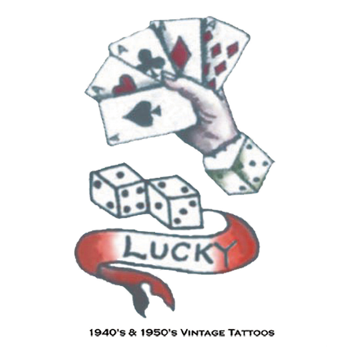 Realistic Vintage Lucky 1940 Temporary Tattoo for Fun Parties and Themed Events