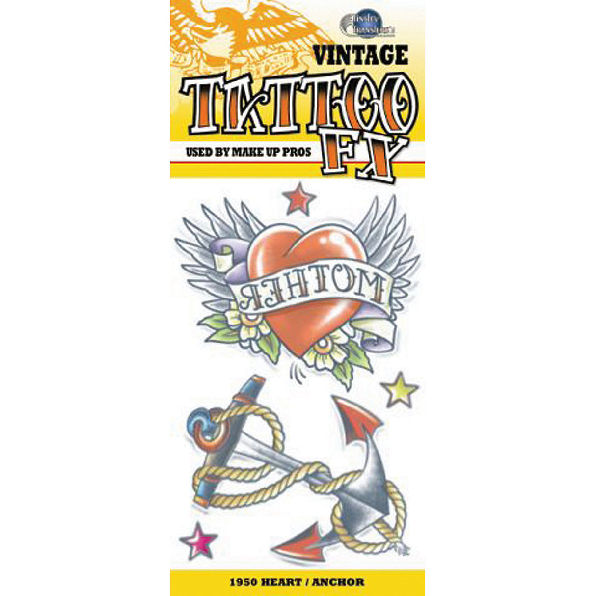 Realistic Temporary Tattoo Vintage Heart Anchor for Unique Costumes and Fun Events