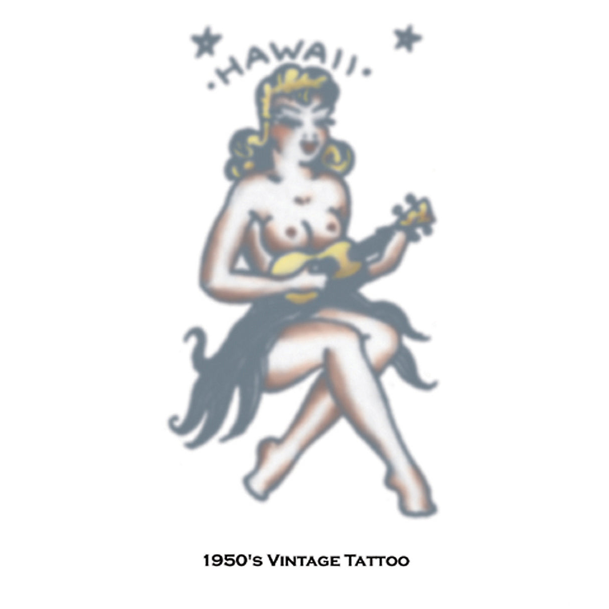 Realistic Temporary Tattoo Vintage Girl Hawaii for Fun Events and Creative Costumes