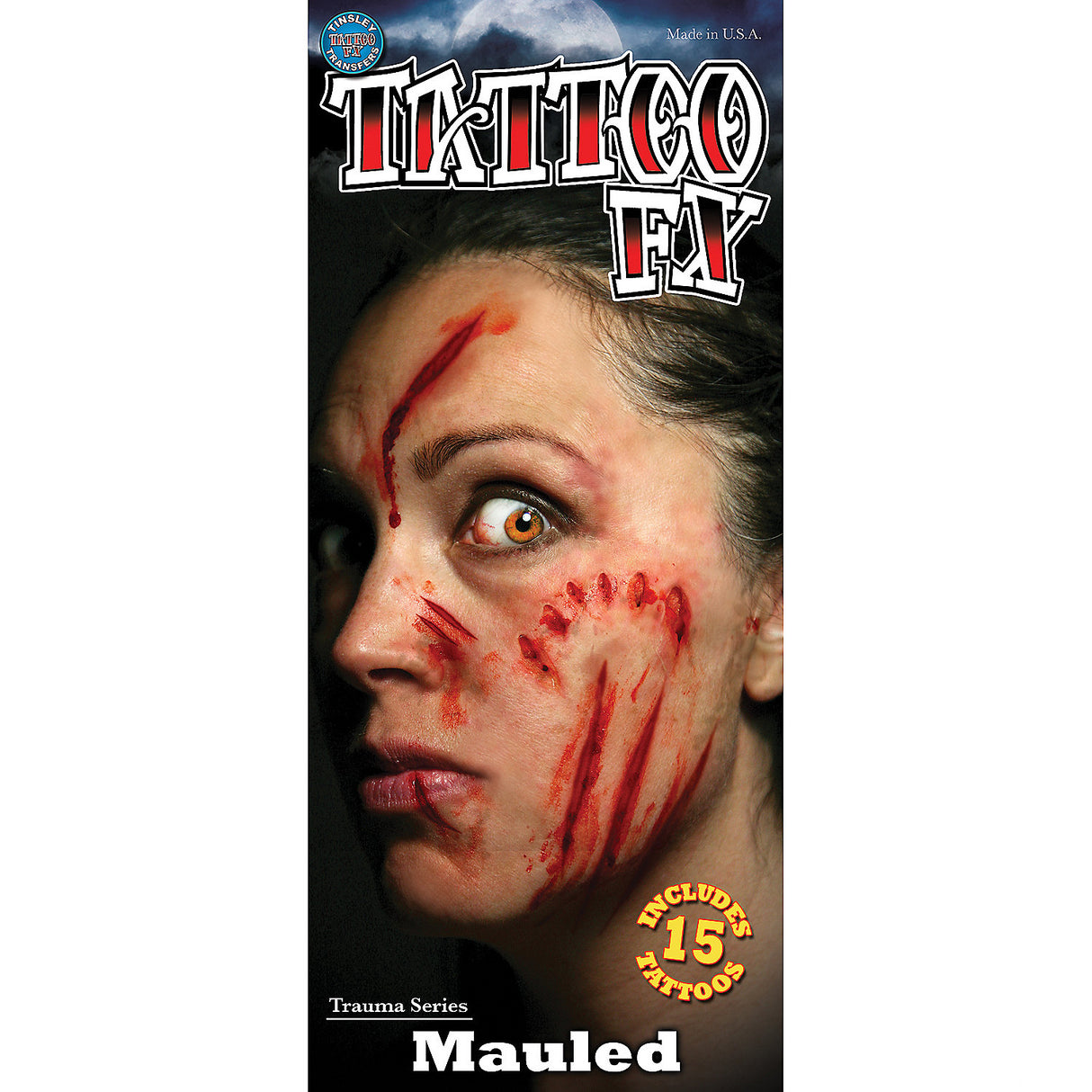 Realistic Mauled Trauma Tattoo for Halloween Parties Themed Events and Costume Accessories