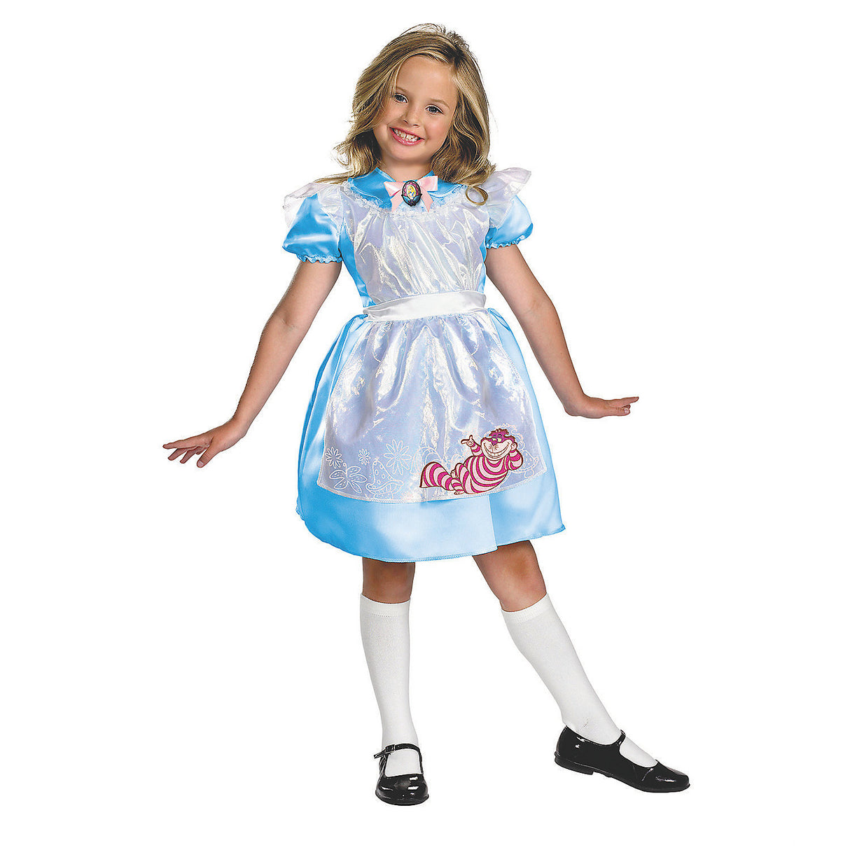 Classic Girl's Alice Costume for Halloween Parties or Dress-Up Events