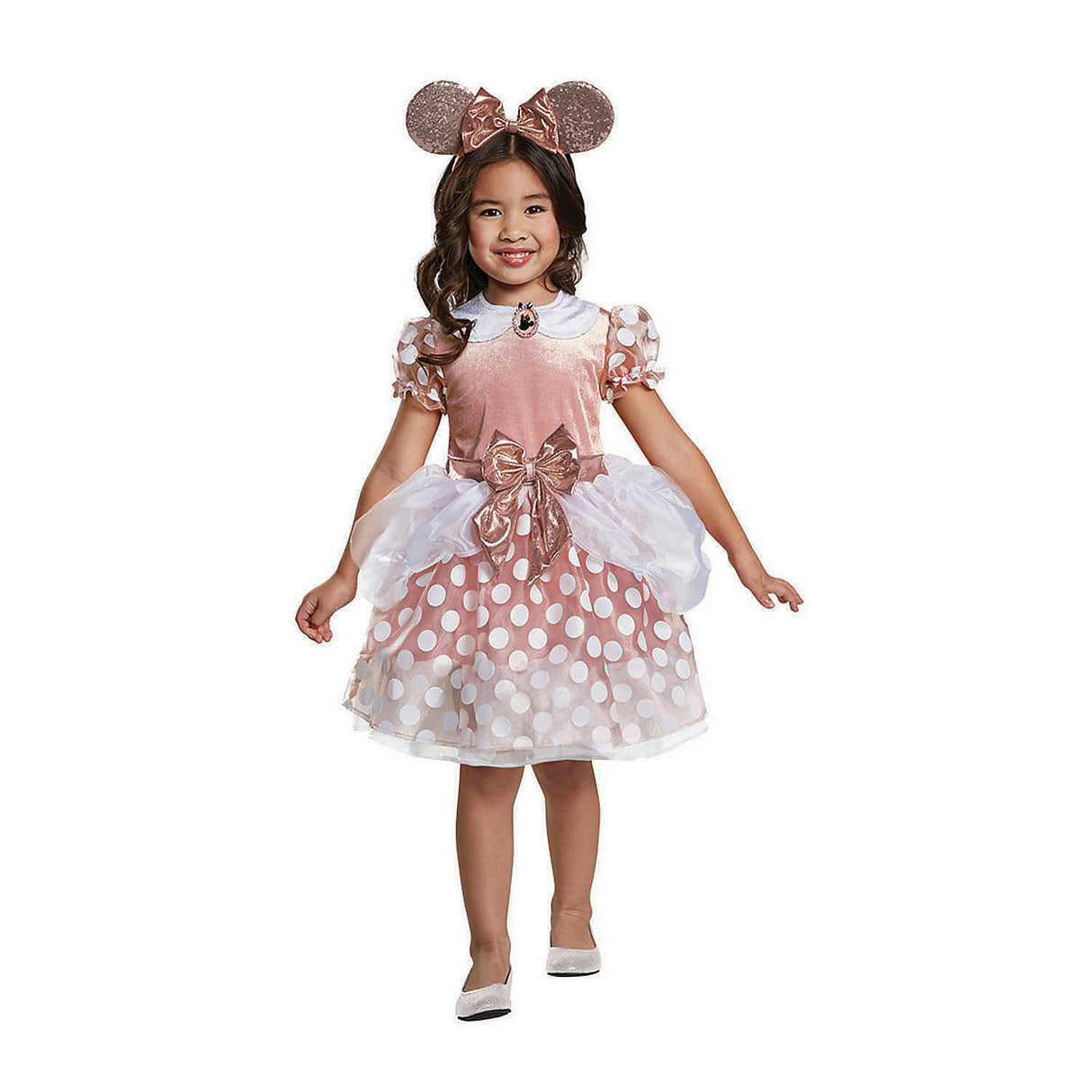Adorable Minnie Mouse Rose Gold Costume for Toddlers Halloween Parties and Family Costume Theme Events