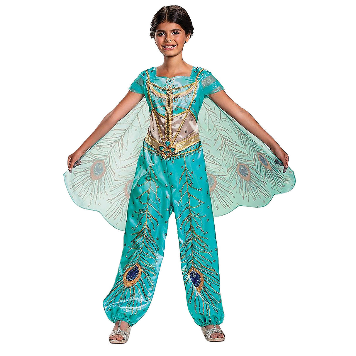Enchanting Jasmine Teal Classic Costume for Kids Halloween Events and Disney Themed Parties