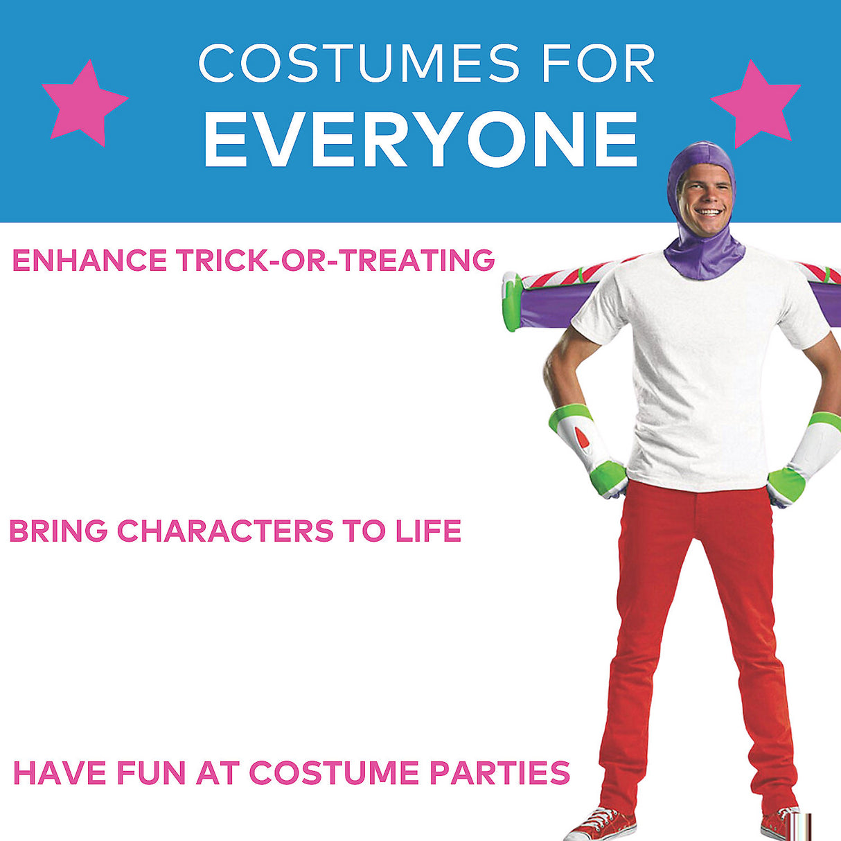 Men's Buzz Lightyear Costume Kit for Halloween Events Theme Parties and Superhero Dress-Up