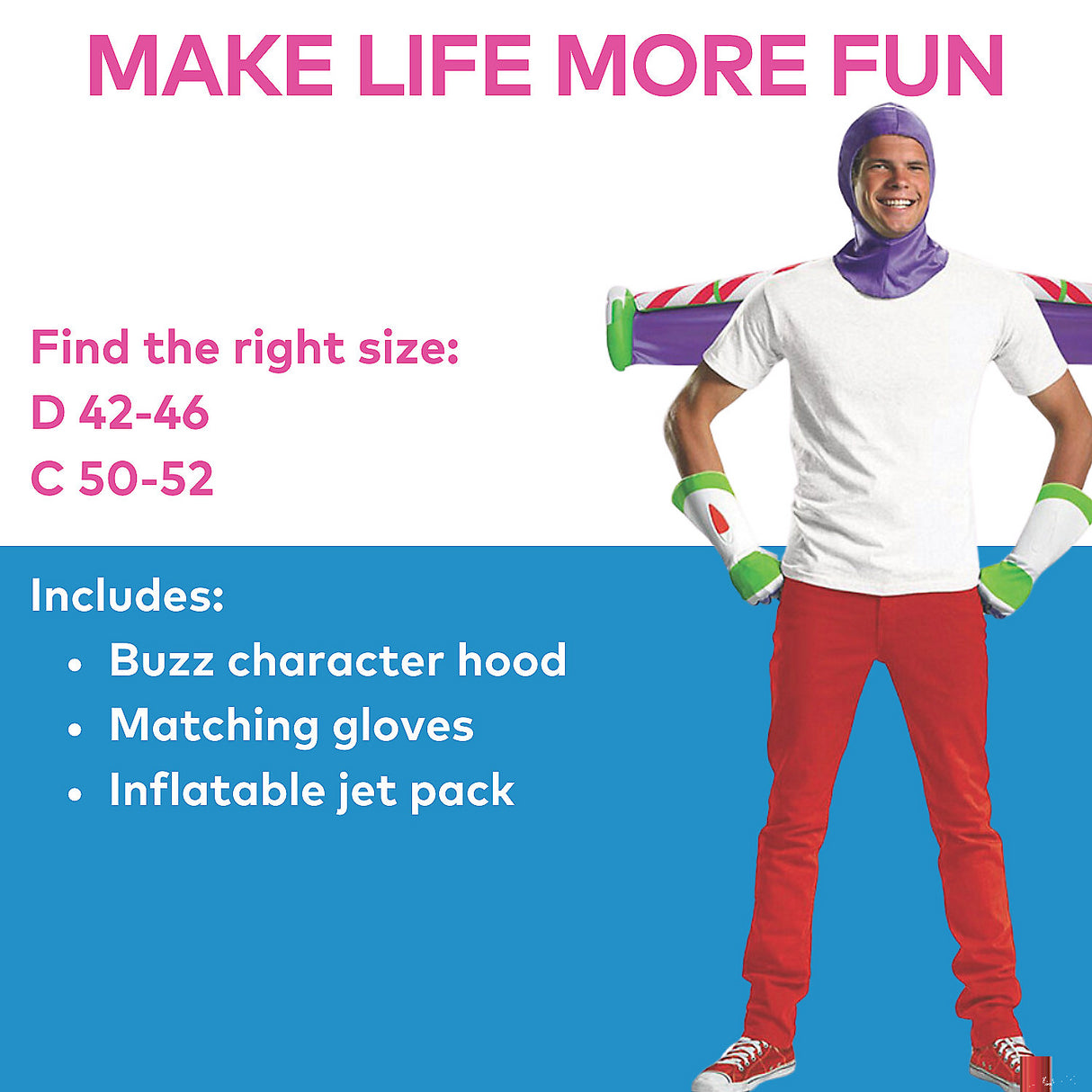 Men's Buzz Lightyear Costume Kit for Halloween Events Theme Parties and Superhero Dress-Up