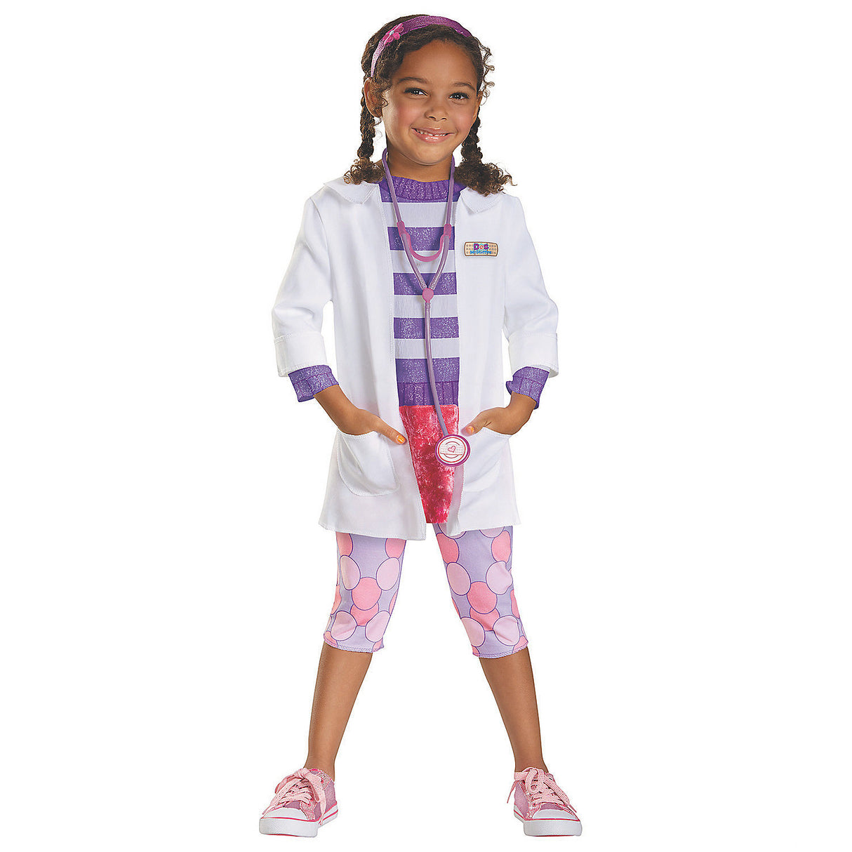Adorable Girl's Doc McStuffins Deluxe Costume for Halloween Themed Events and Role Play