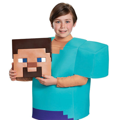 Minecraft Steve Classic Costume for Halloween Parties and Fun Dress-Up Events