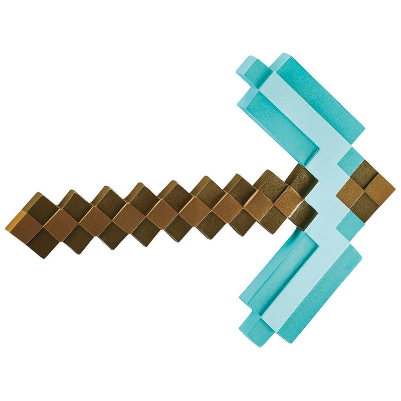 Authentic Minecraft Pickaxe Prop for Halloween Costumes and Cosplay Events