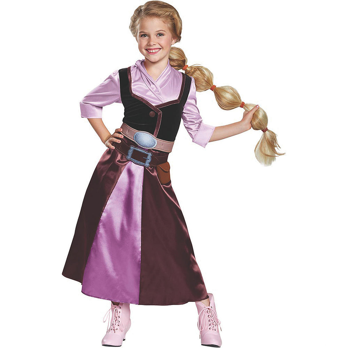 Enchanting Rapunzel Classic Costume for Girls Ideal for Halloween Parties and Dress-Up Fun