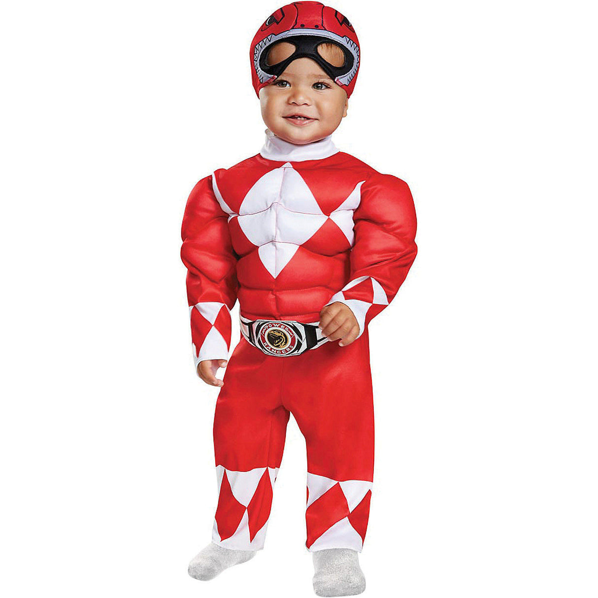 Red Ranger Muscle Costume for Kids Halloween Parties and Superhero Adventures