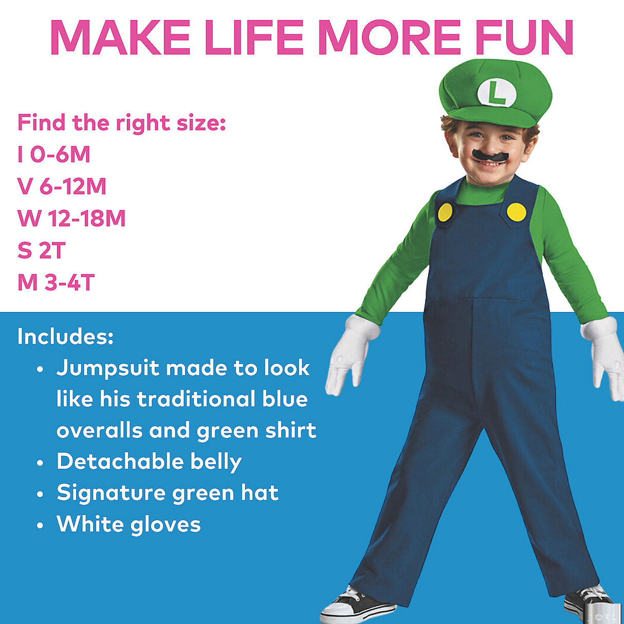 Classic Boy's Luigi Costume for Halloween Parties and Super Mario Themed Celebrations