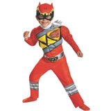 Red Ranger Dino Muscle Costume for Boys Halloween Parties and Superhero Dress Up Events