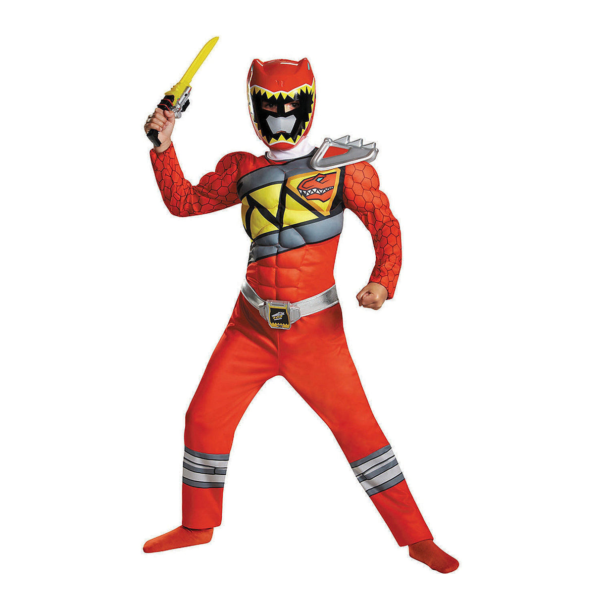 Red Ranger Dino Classic Muscle Costume for Kids Halloween Parties and Superhero Themed Celebrations