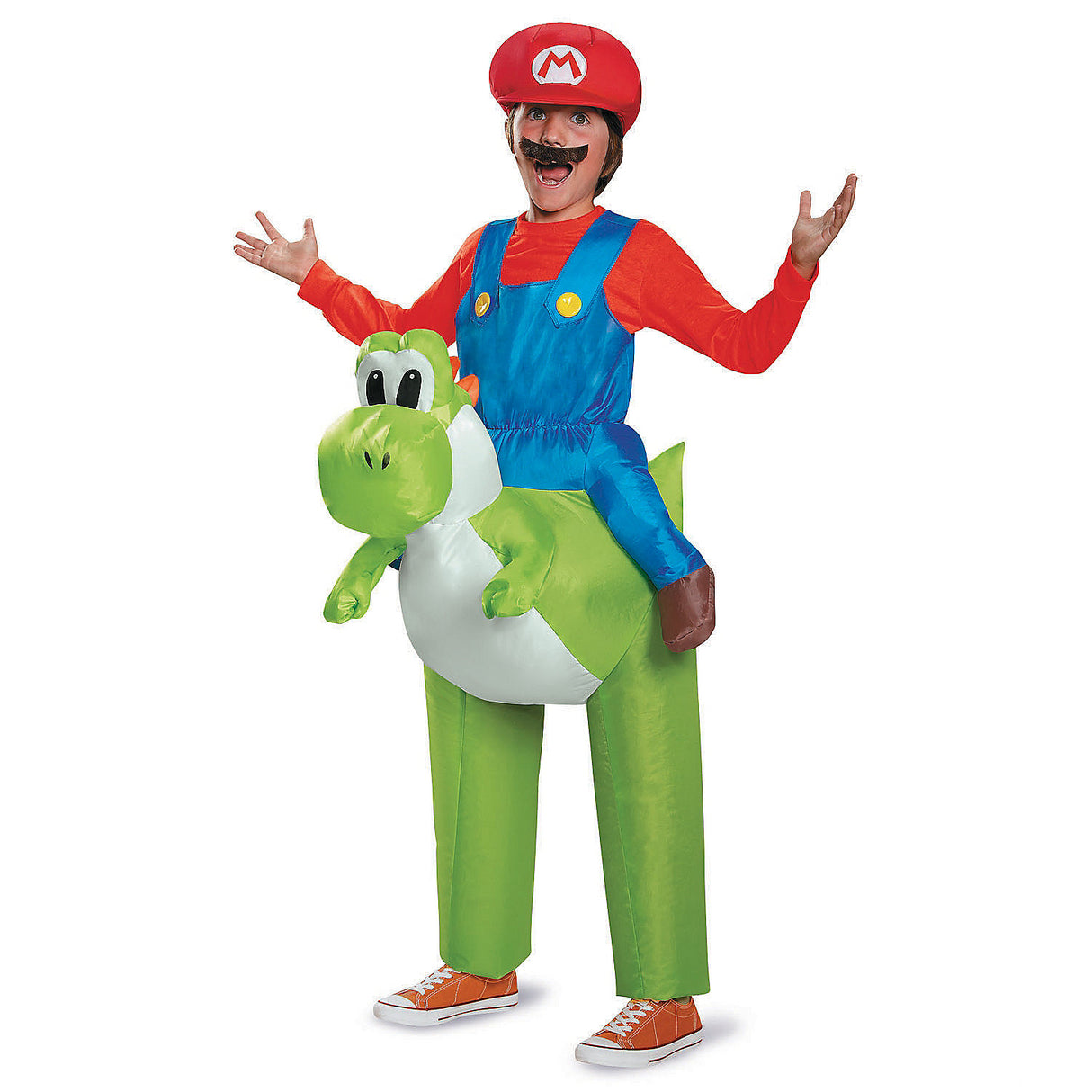 Exciting Mario Riding Yoshi Child Costume for Halloween Parties and Imaginative Play Adventures