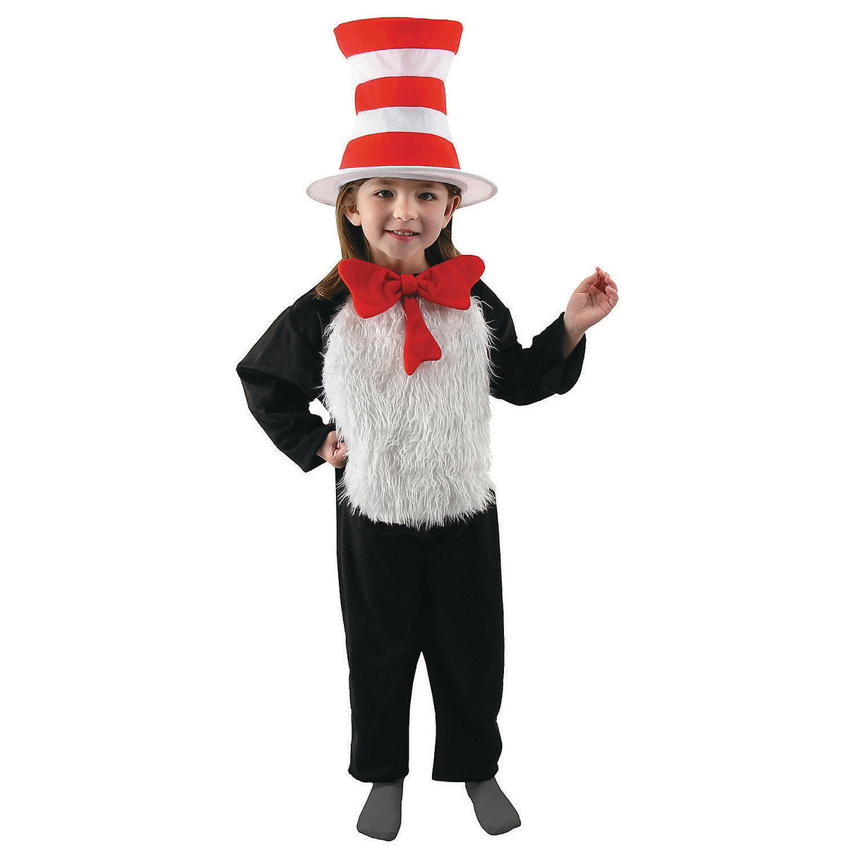 Fun Cat In The Hat Child Costume for Halloween Dress Up Parties and Imaginative Play